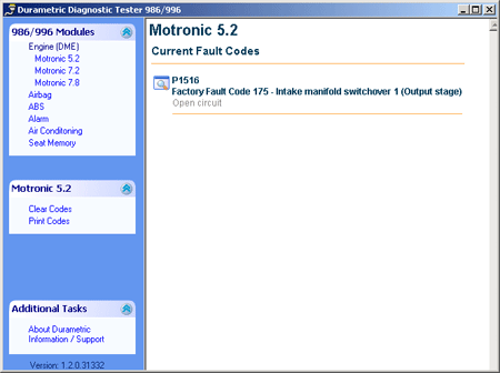 Porsche Tool Displaying fault codes on DME Porsche Boxster